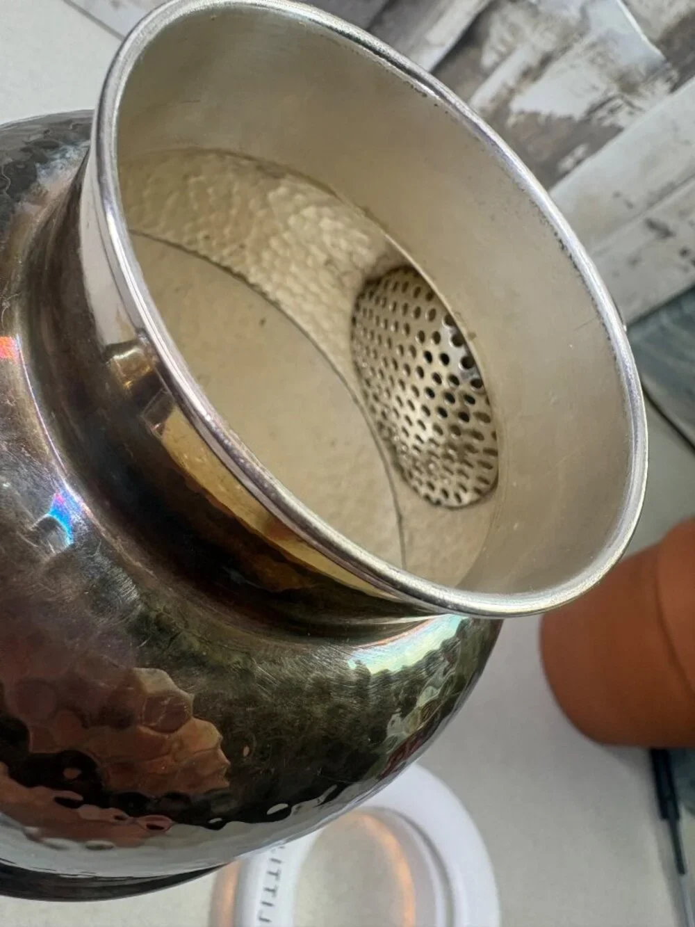 Vintage Art Deco Apollo EPNS Bernard Rice's Sons Cocktail Shaker 4339 Hammered